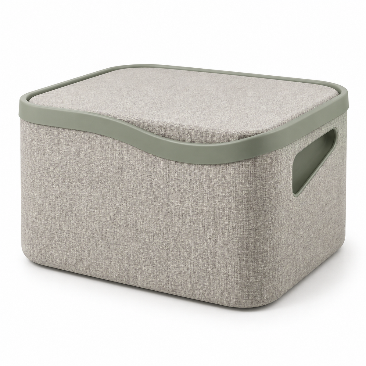 Arc-Lid Modular Fabric Storage Bin with Removable Lid