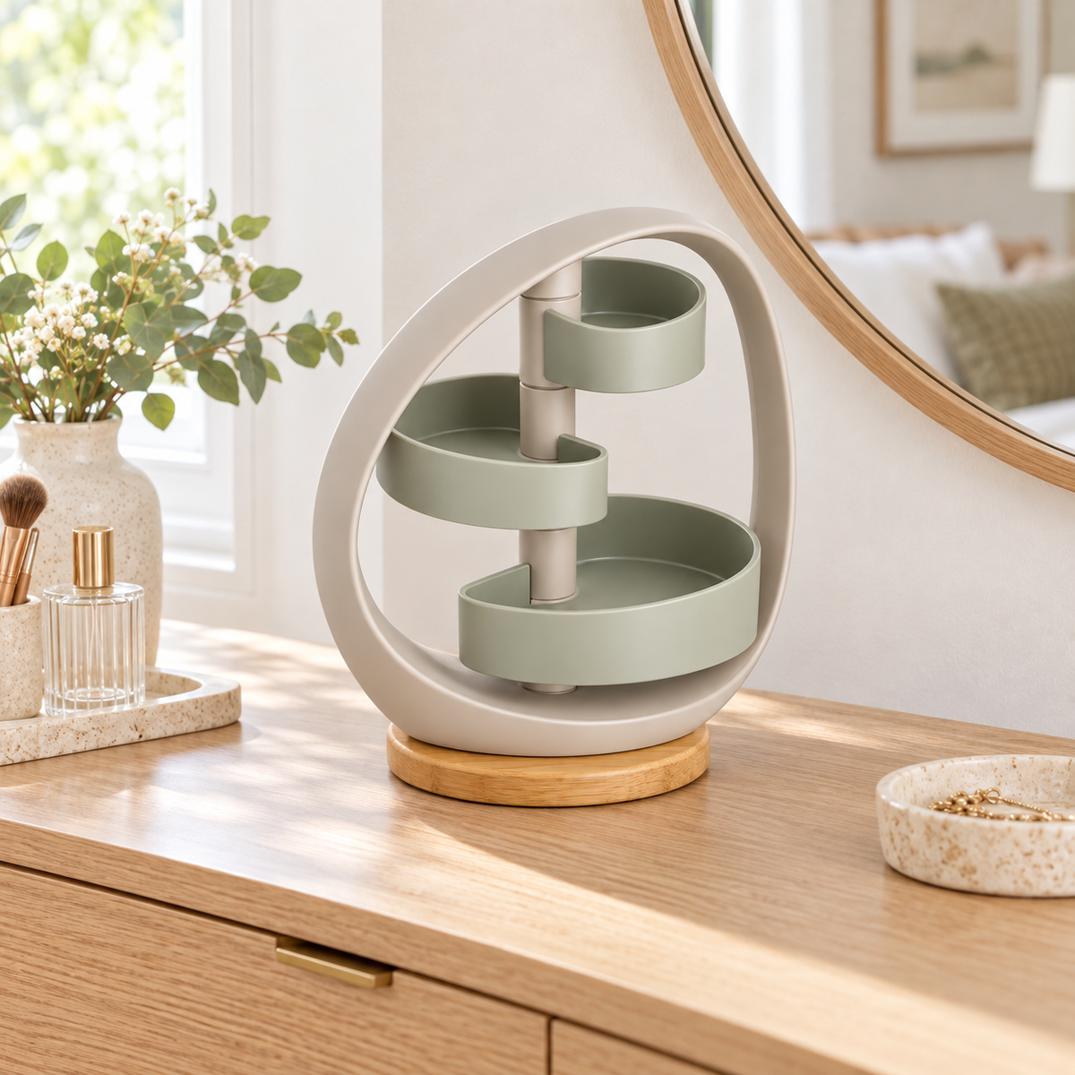 Halo Pivot Three-Tier Vanity Organizer