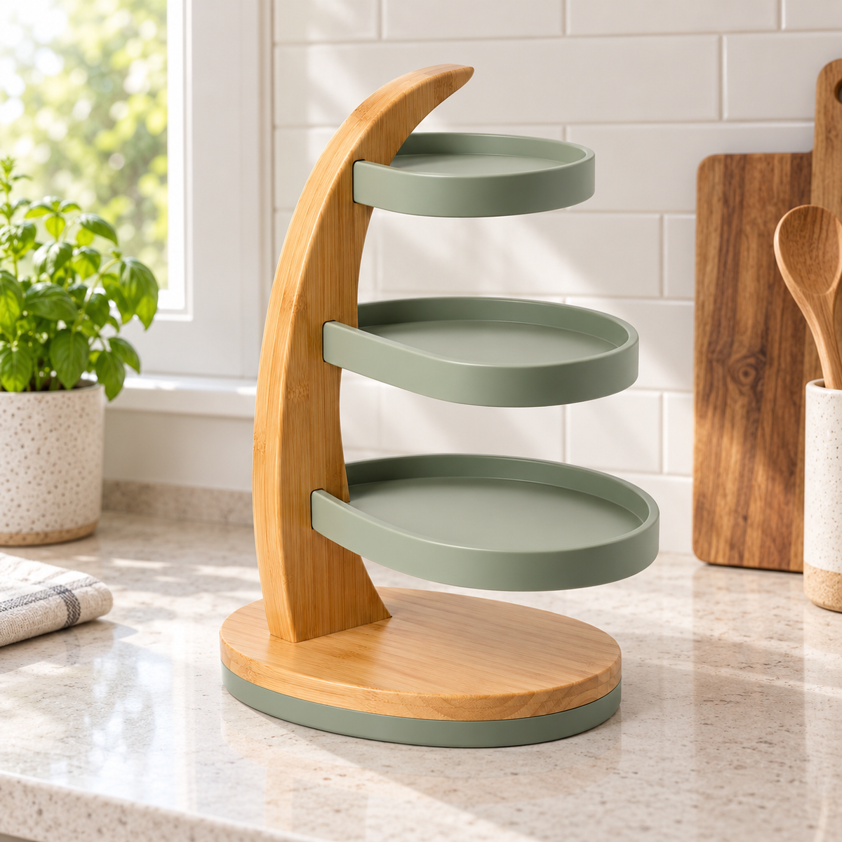 Orbit Three-Tier Countertop Spice Organizer