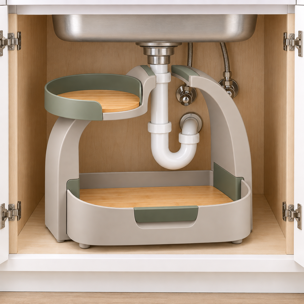 Split-Arch Two-Tier Under-Sink Organizer