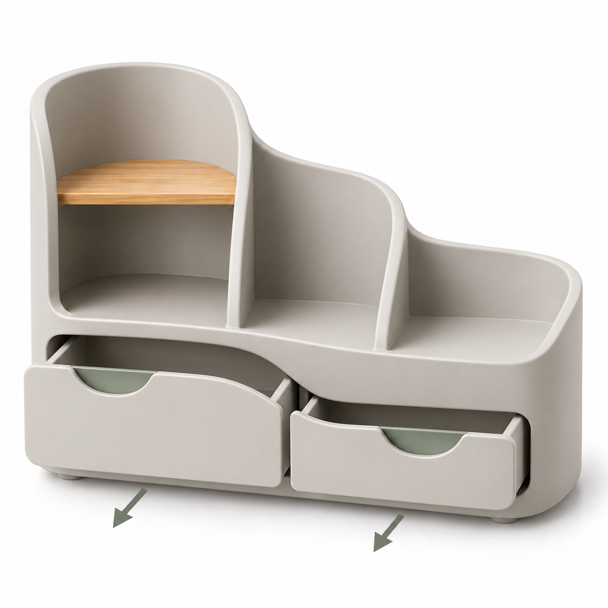 Wavefold Desktop Organizer with Two Drawers