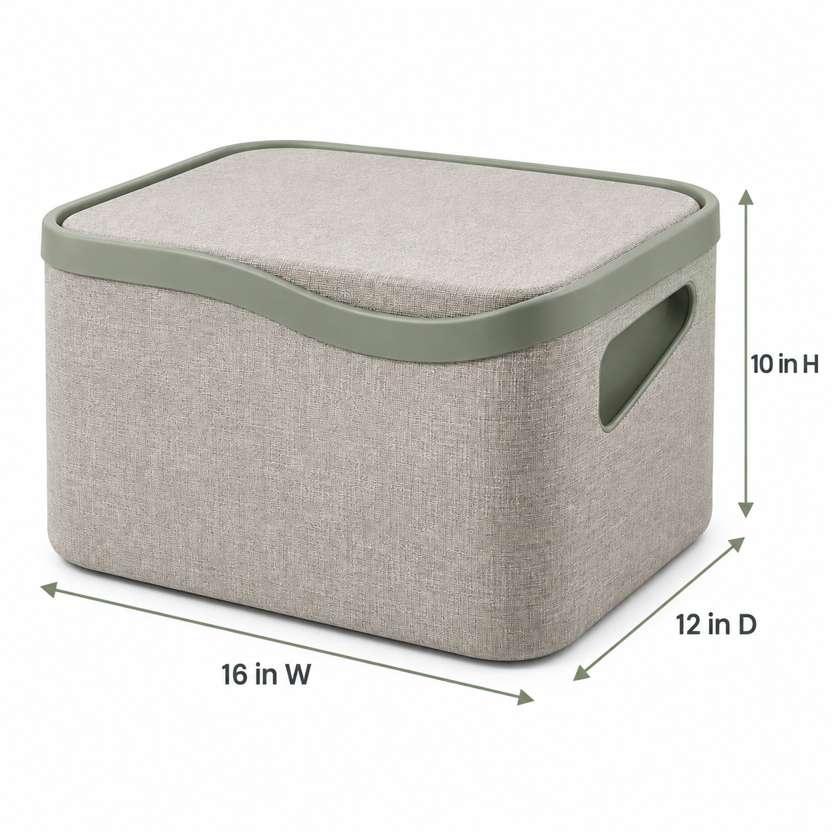 Arc-Lid Modular Fabric Storage Bin with Removable Lid