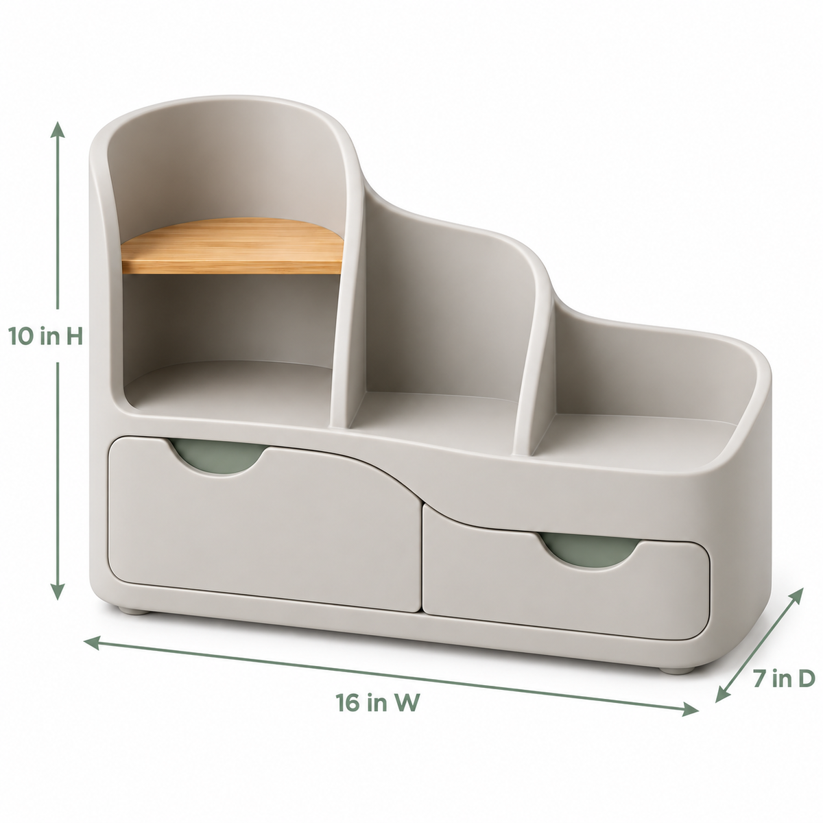 Wavefold Desktop Organizer with Two Drawers