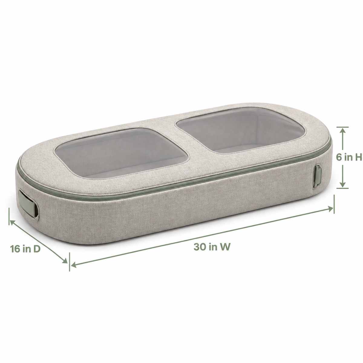 Twin-Portal Under-Bed Storage Case with Dual Windows