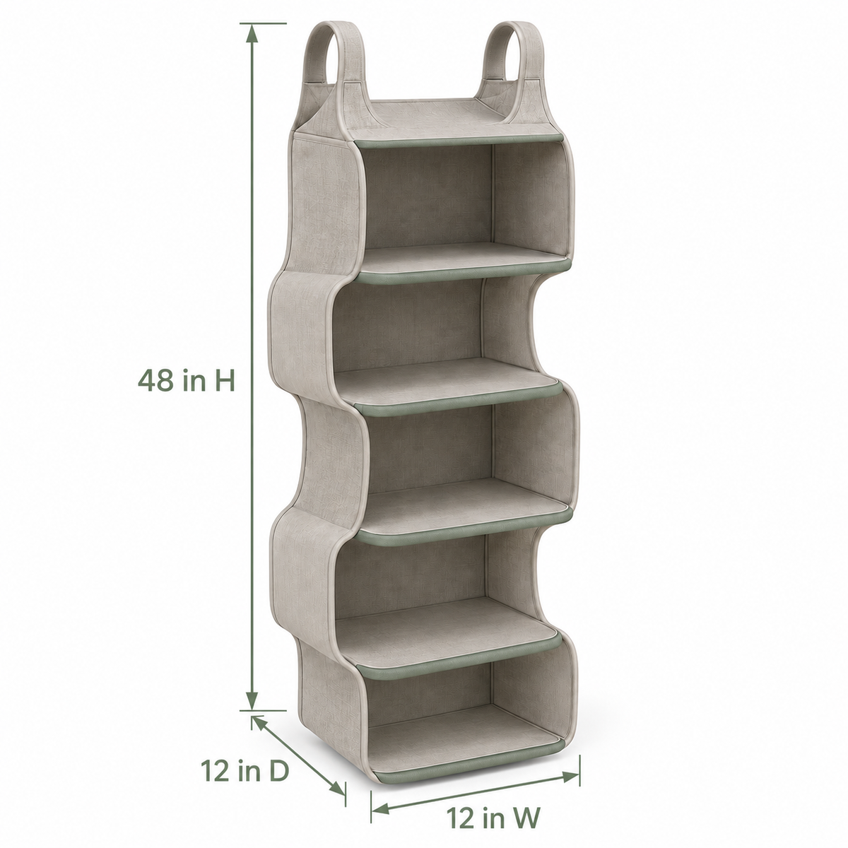 Cascade Fold Hanging Closet Organizer with Five Shelves