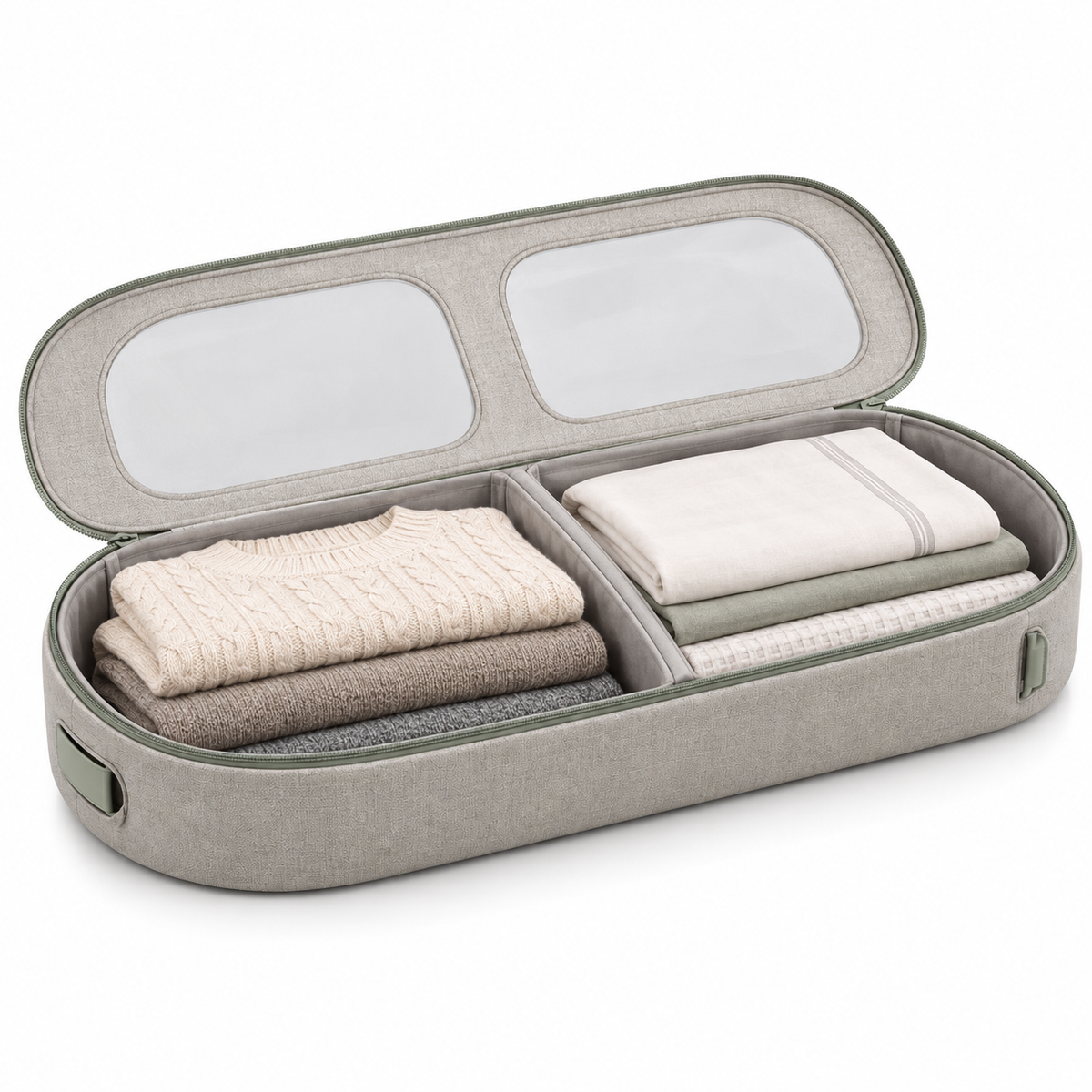 Twin-Portal Under-Bed Storage Case with Dual Windows