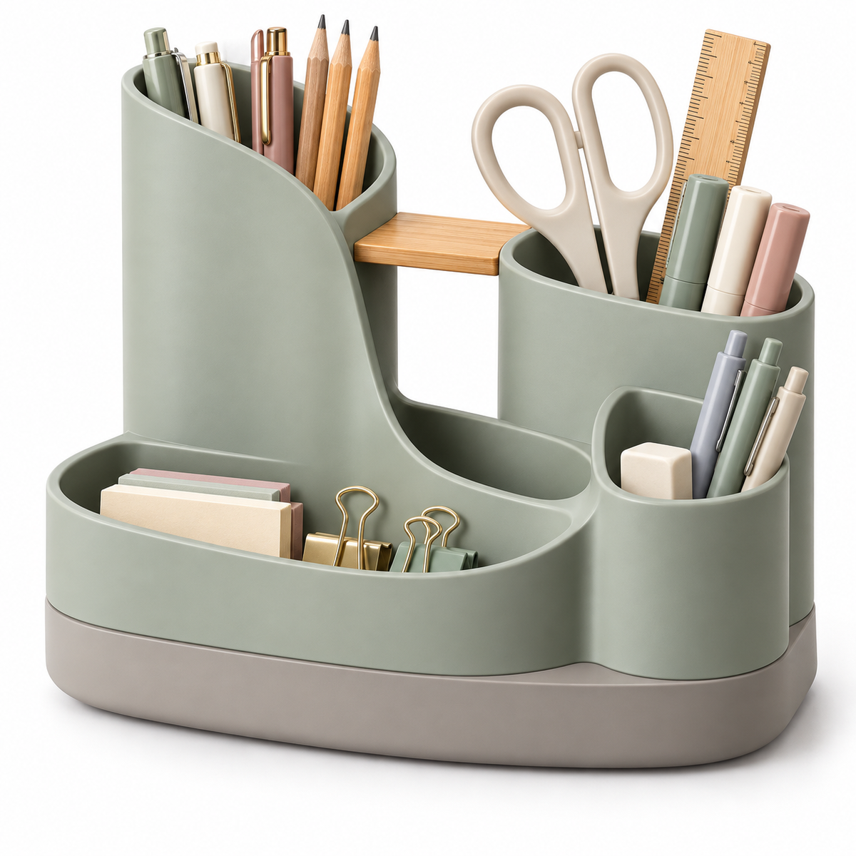 Ribbon-Loop Multi-Compartment Pen Organizer