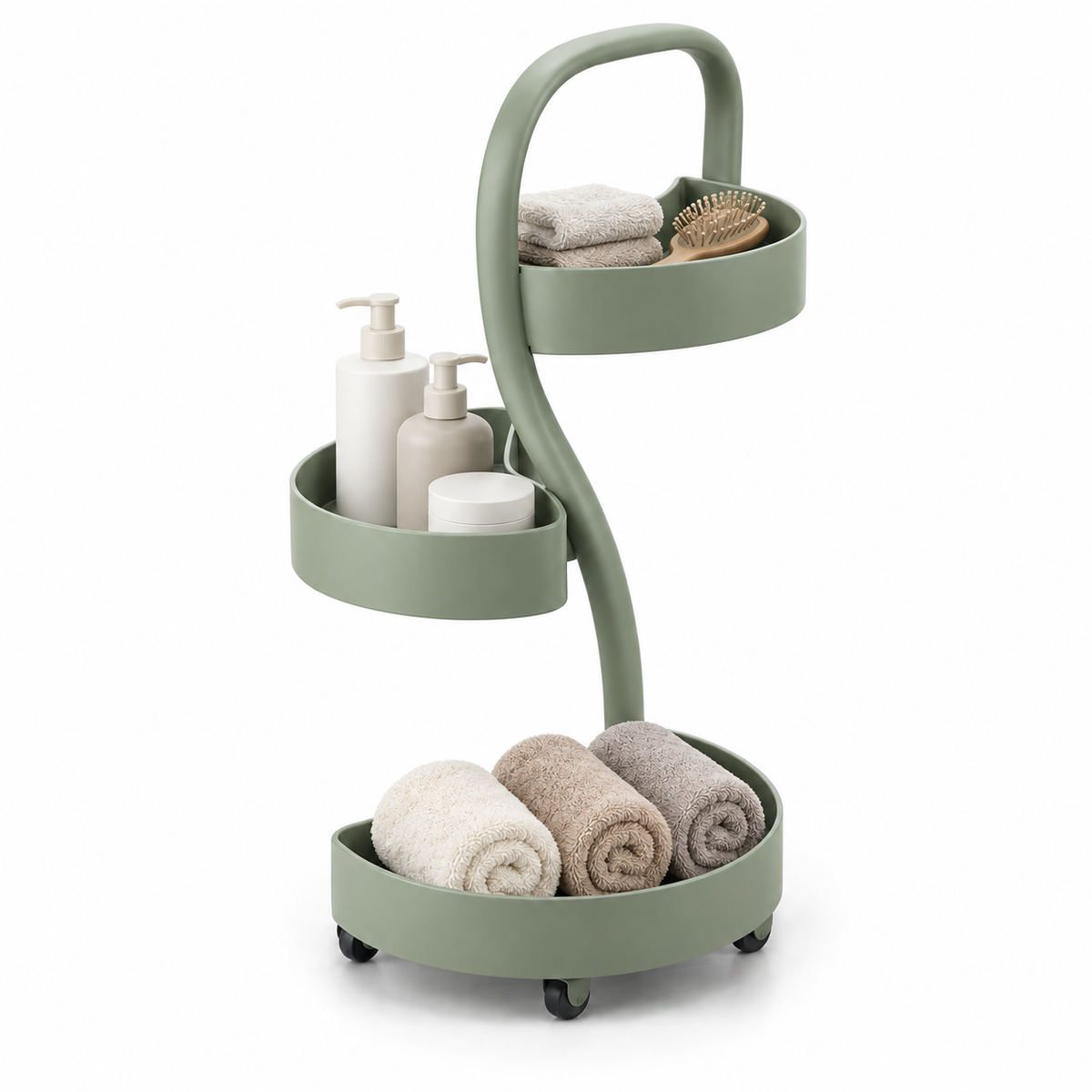S-Curve Slim Rolling Organizer with Three Trays